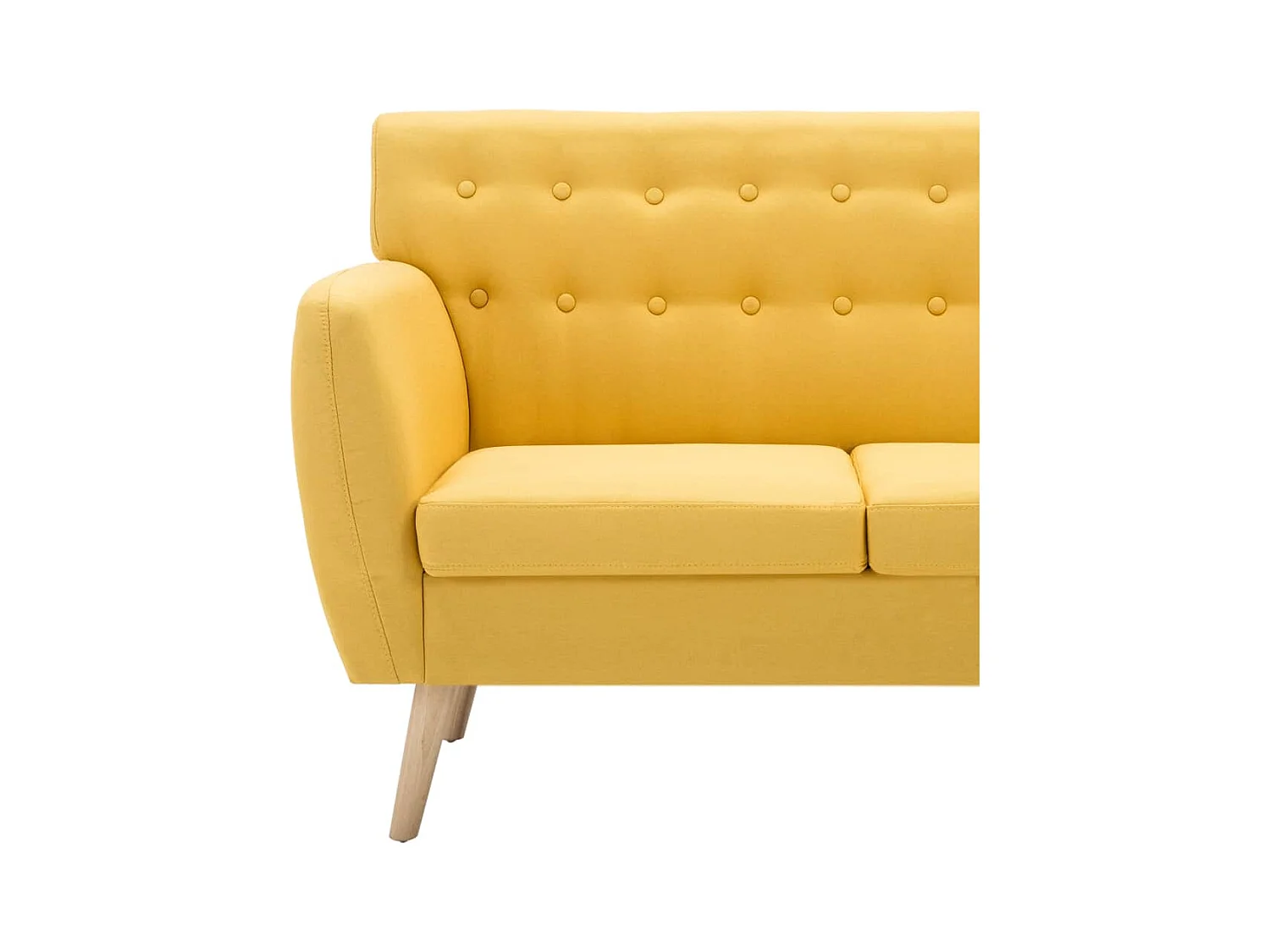 Canapé à 3 places revêtement en tissu 172x70x82 cm jaune