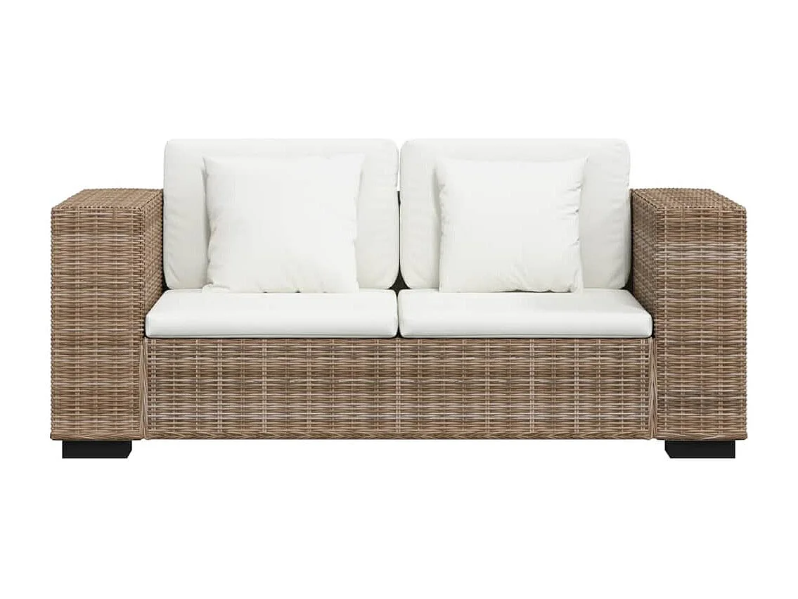 Divano a 2 Posti 7 pz in Rattan Naturale