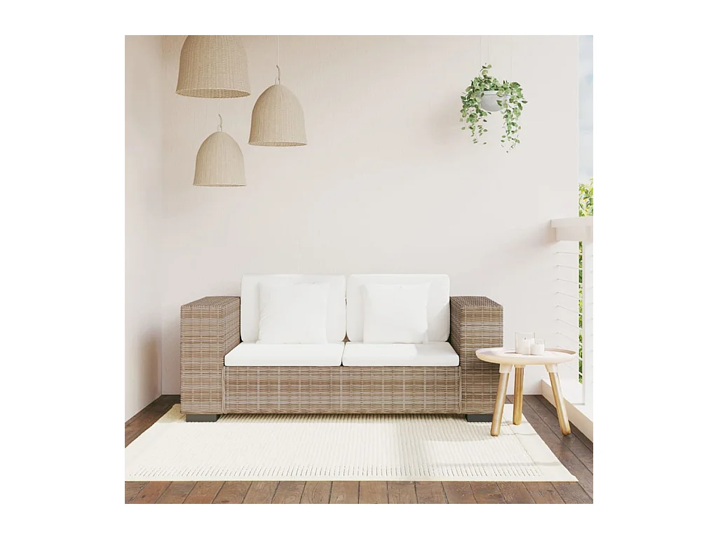 2-Sitzer Sofa Echtes Rattan