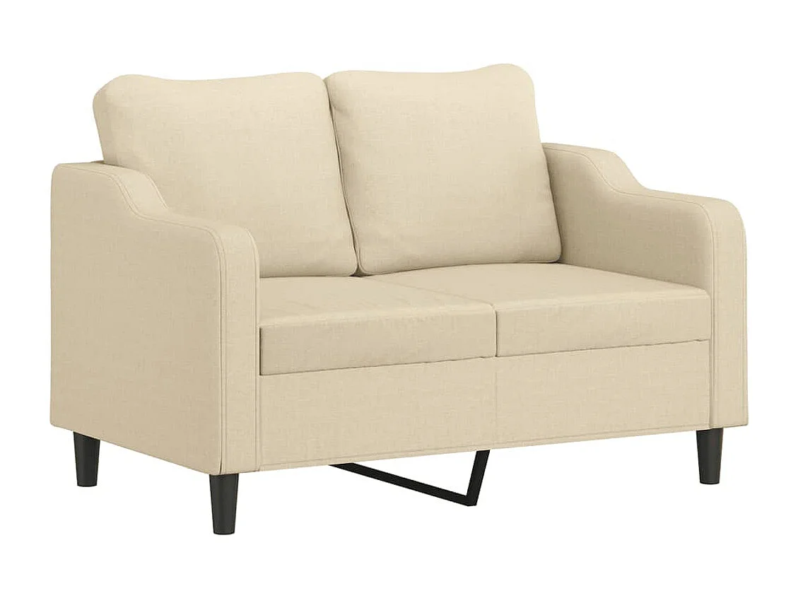 2-delige Loungeset met kussens stof crèmekleurig