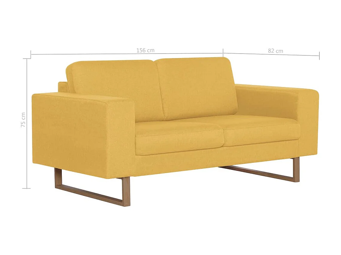 Canapé à 2 places tissu jaune