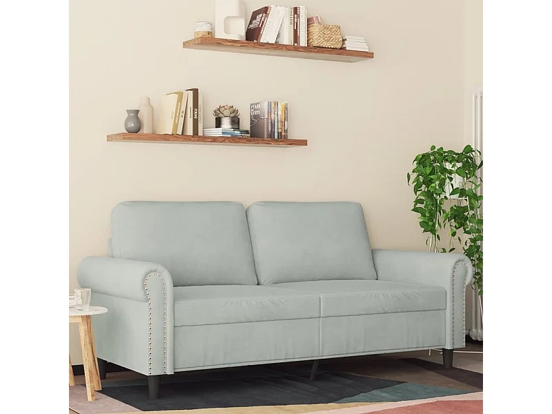 2-Sitzer-Sofa Hellgrau 140 cm Samt