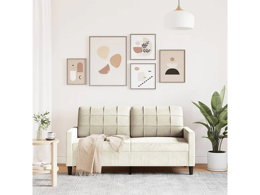 2-Sitzer-Sofa Creme 140 cm Samt