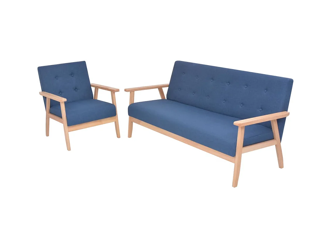 Ensemble de canapé 2 pcs Tissu bleu