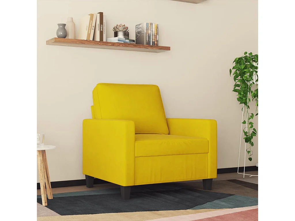 Poltrona 60 cm veludo amarelo