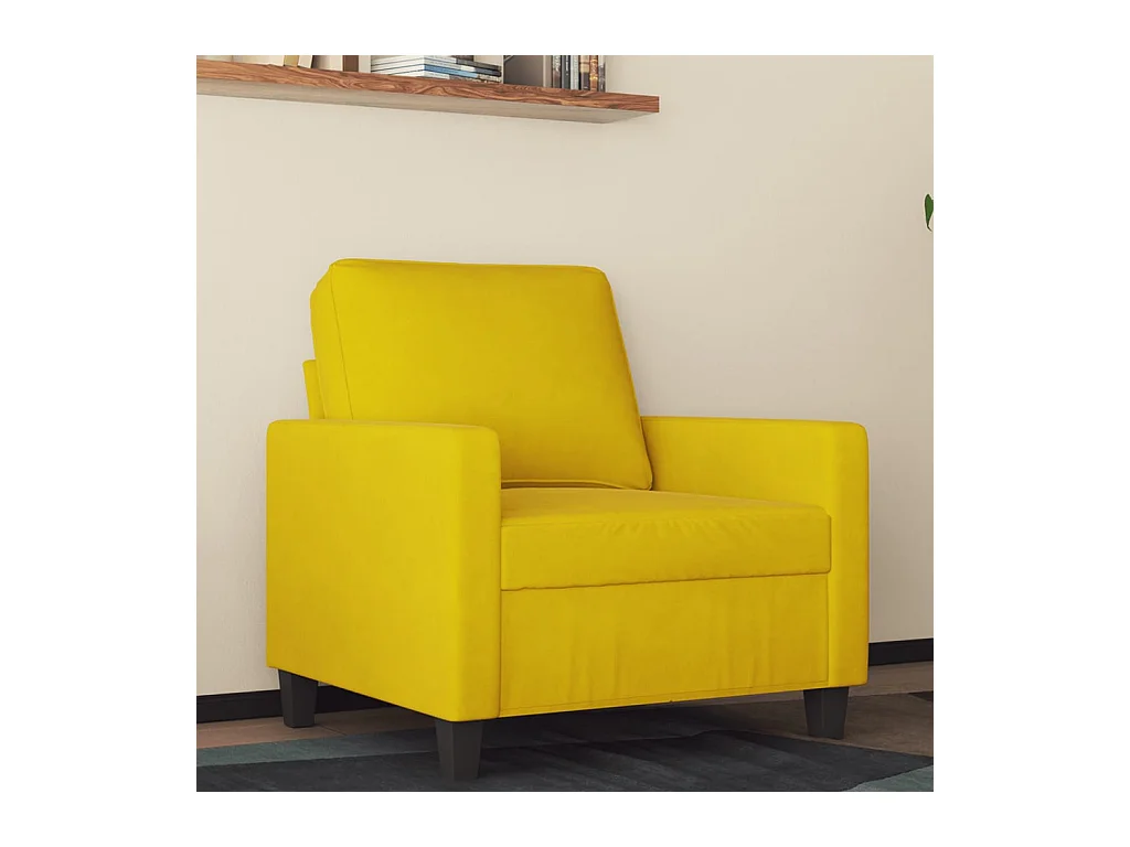 Fauteuil Jaune 60 cm Velours