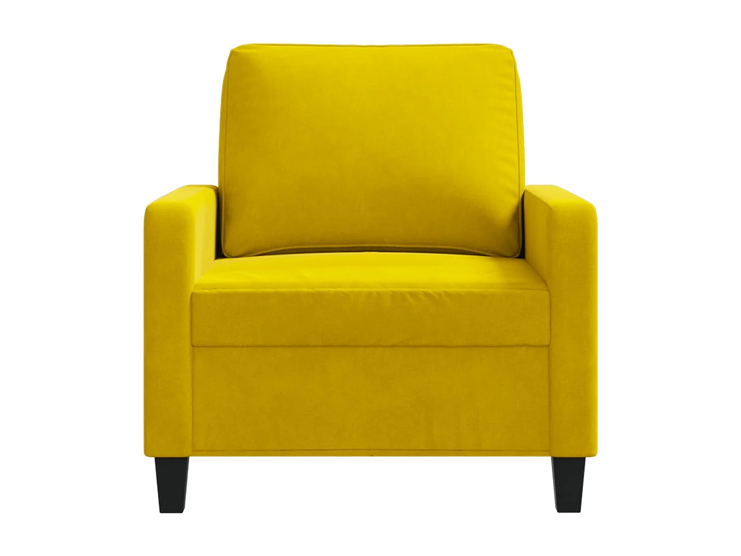 Sillón de terciopelo amarillo 60 cm