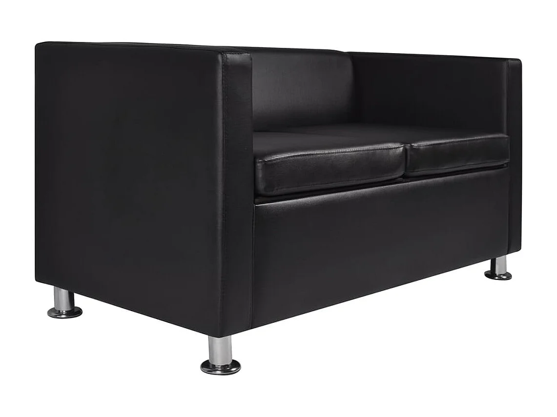 Jeu de canapé à 2 places et à 3 places et fauteuil Noir