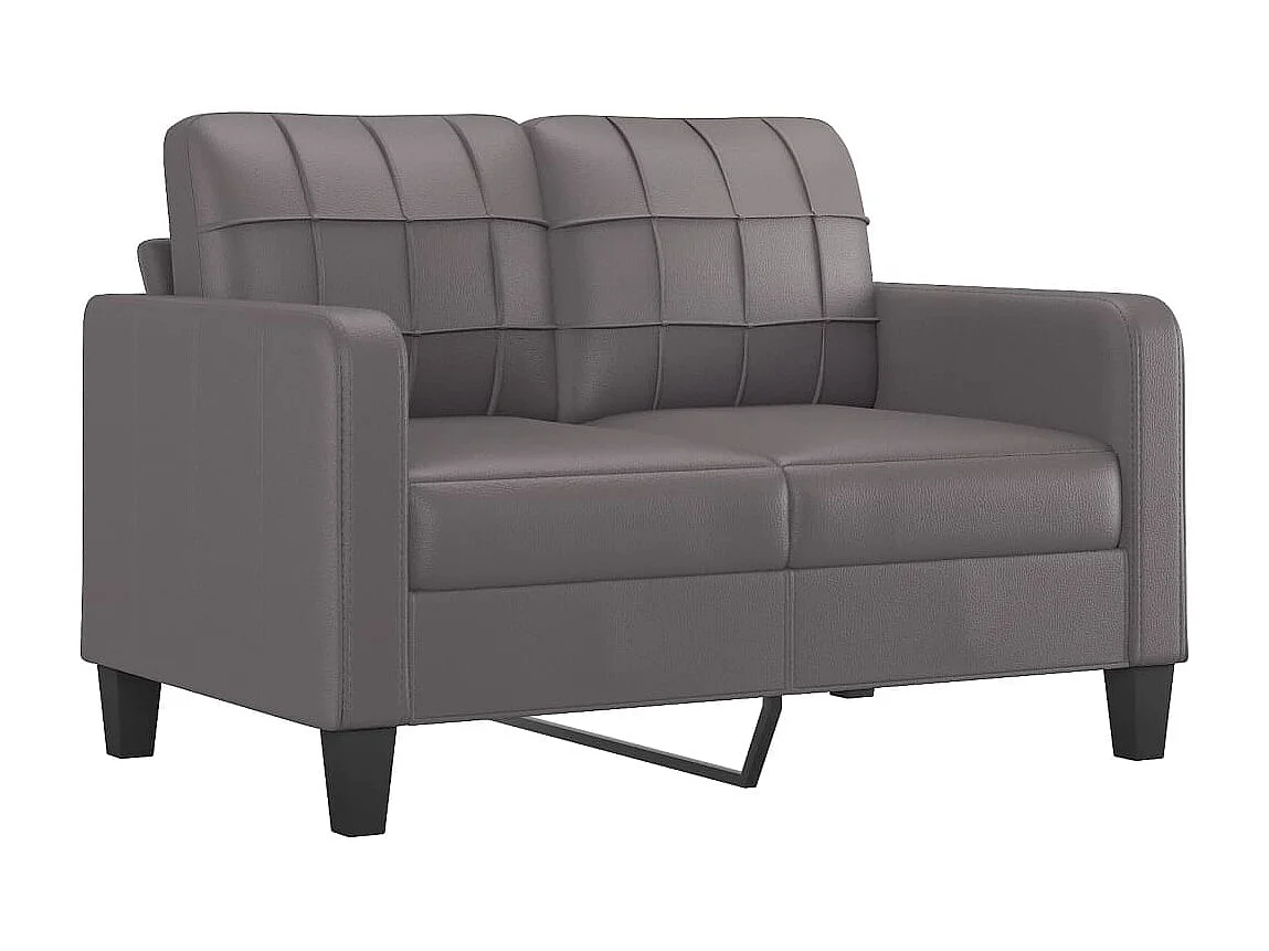 3-delige Loungeset met kussens kunstleer grijs