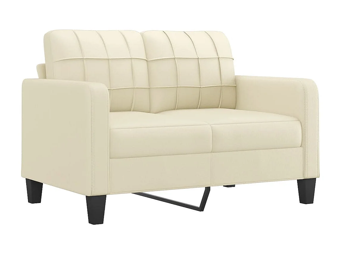 4-delige Loungeset met kussens kunstleer crèmekleurig