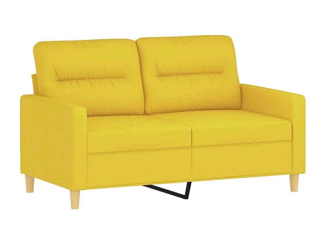 Ensemble de canapés 3 pcs avec coussins jaune clair tissu