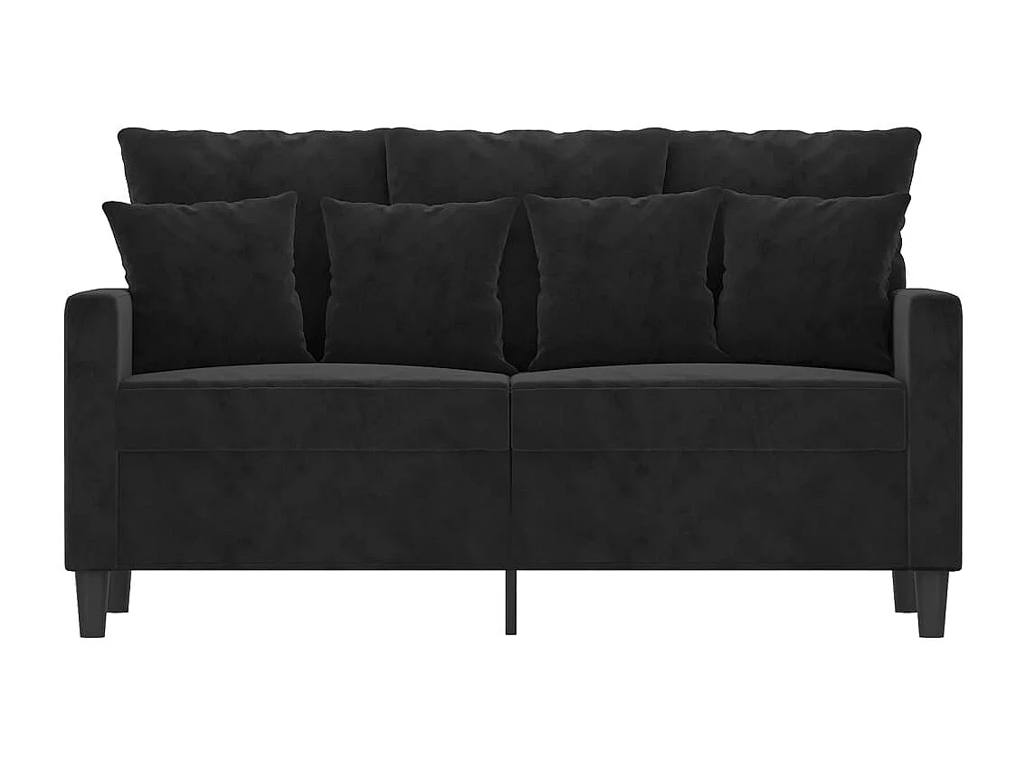 Tweezitsbank 120 cm fluweel zwart