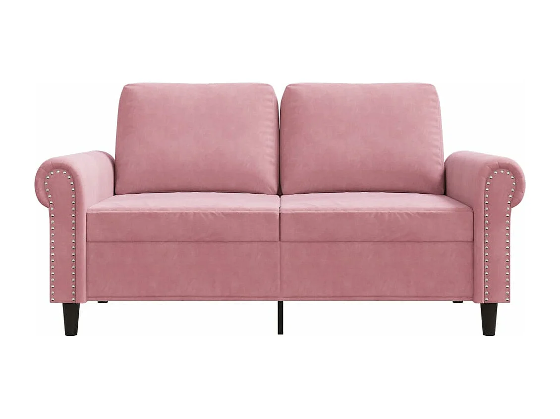 Divano a 2 Posti Rosa 120 cm in Velluto