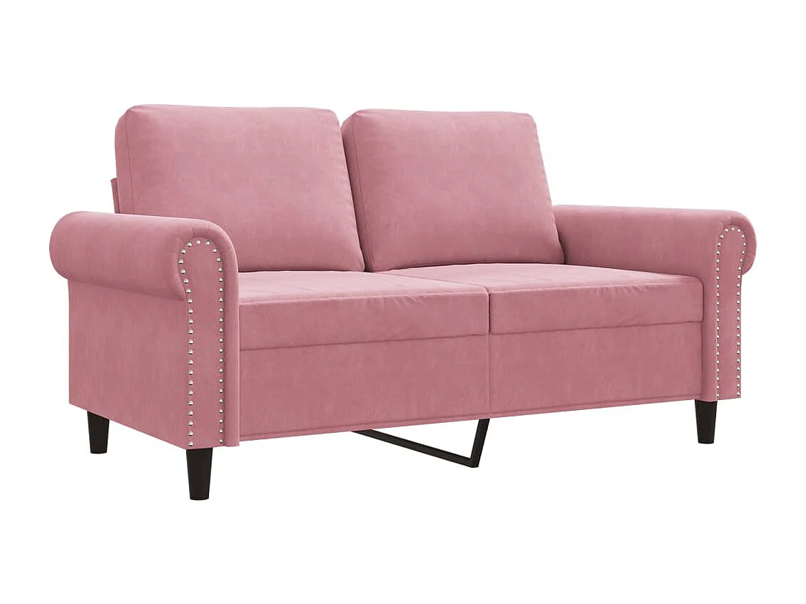 Sofá de 2 plazas terciopelo rosa 120 cm