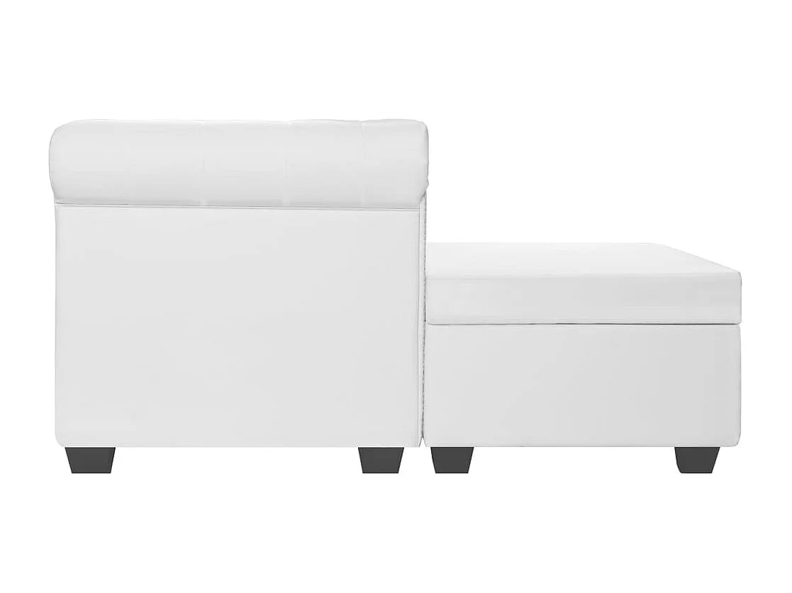 Bank Chesterfield-stijl L-vormig kunstleer wit