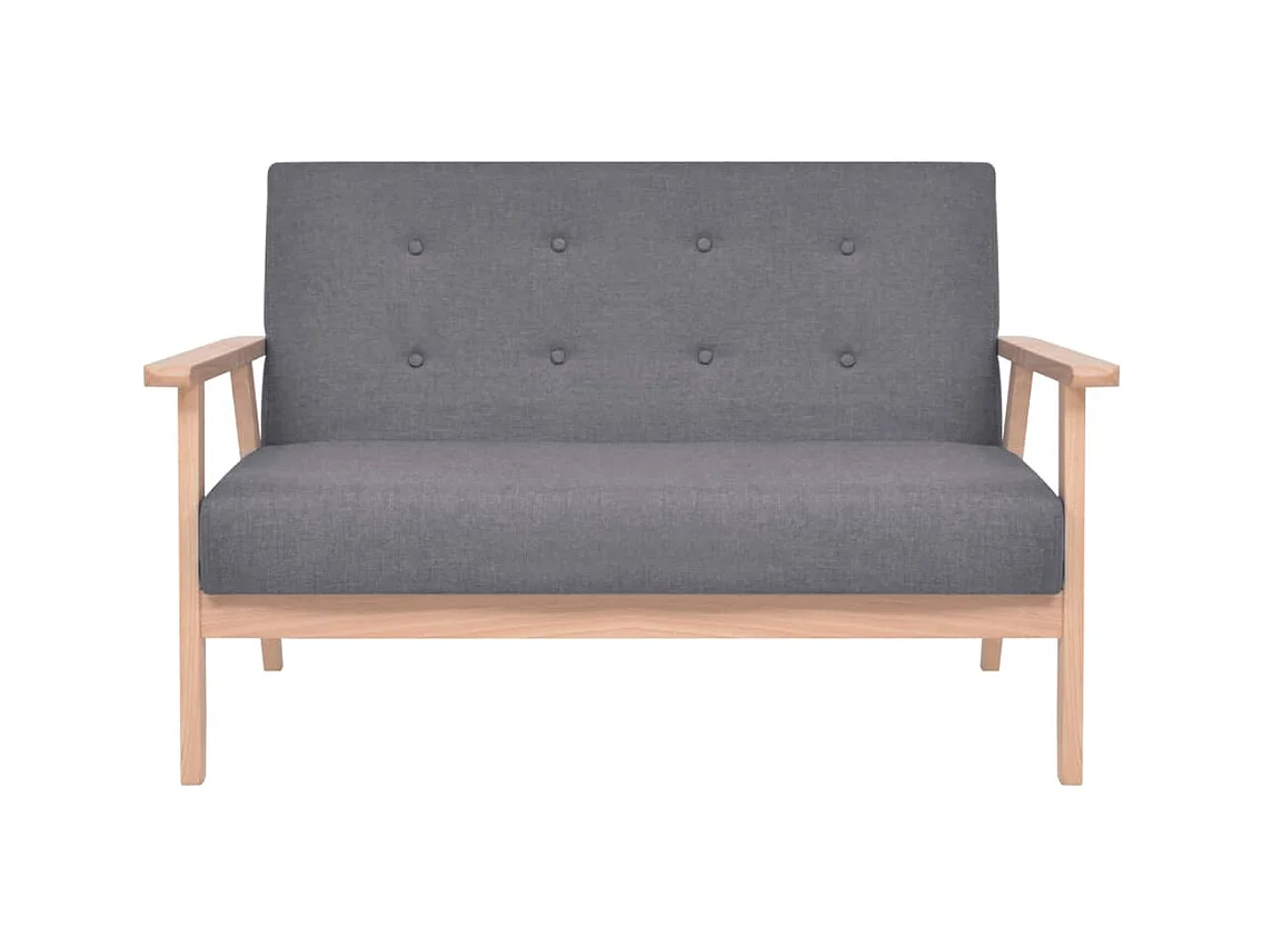 Ensemble de canapés 3 pcs Tissu Gris foncé