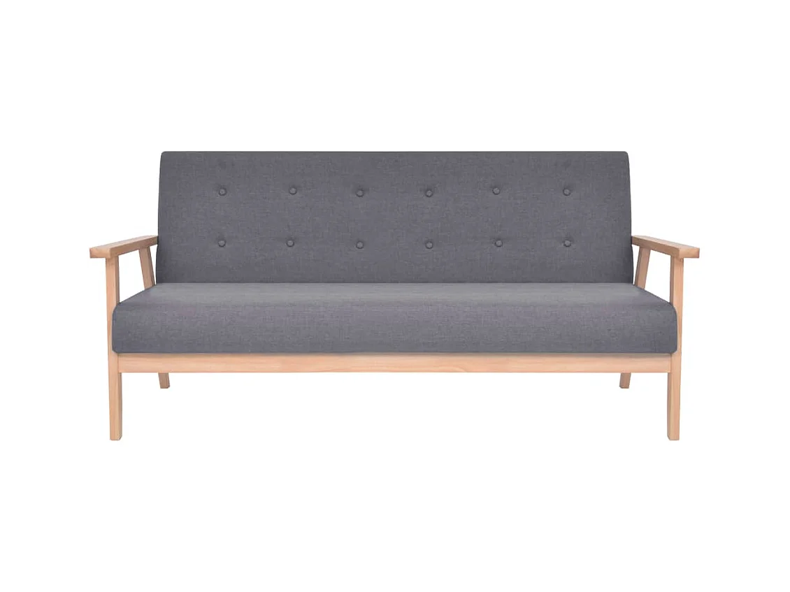 Ensemble de canapés 3 pcs Tissu Gris foncé