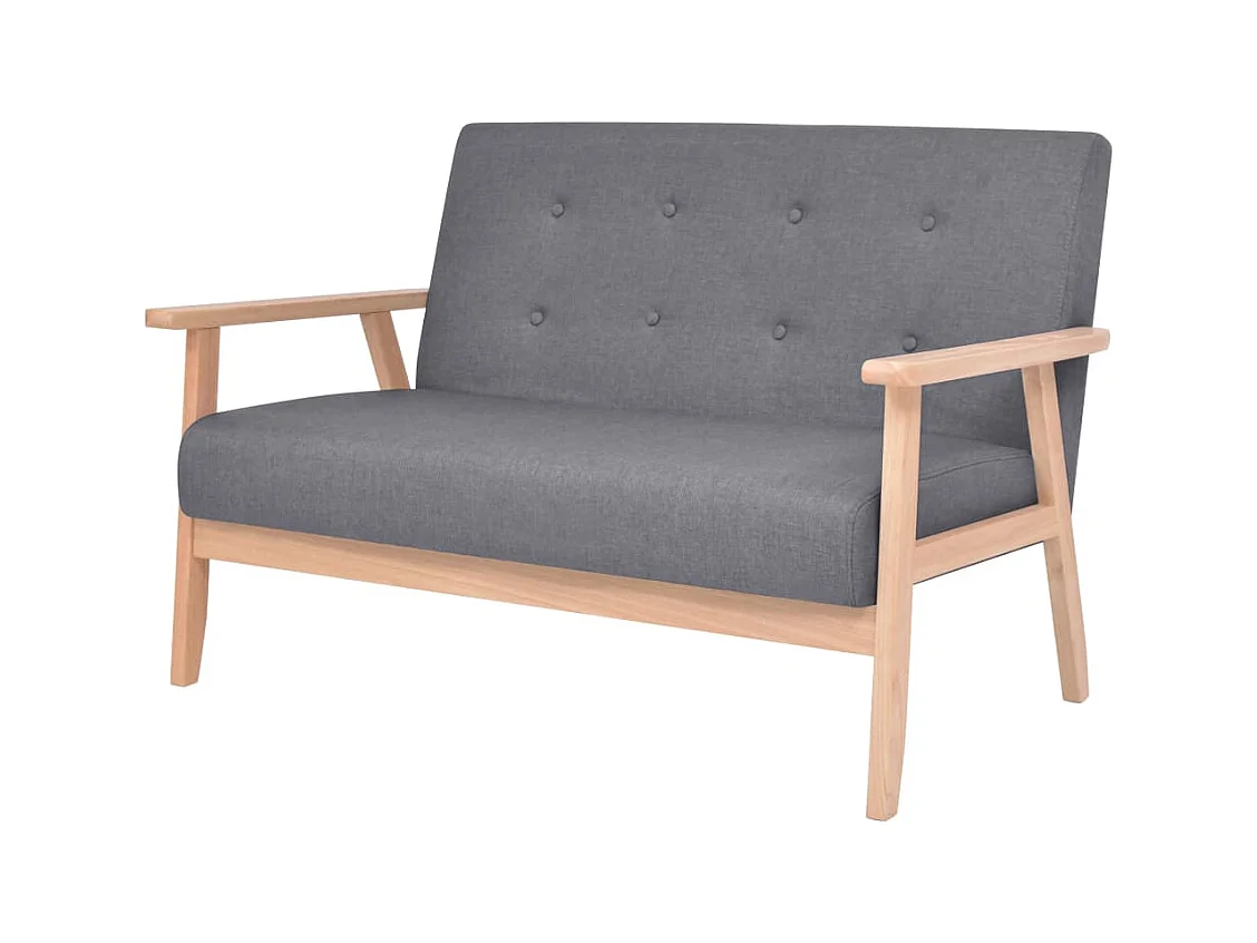 Ensemble de canapés 3 pcs Tissu Gris foncé