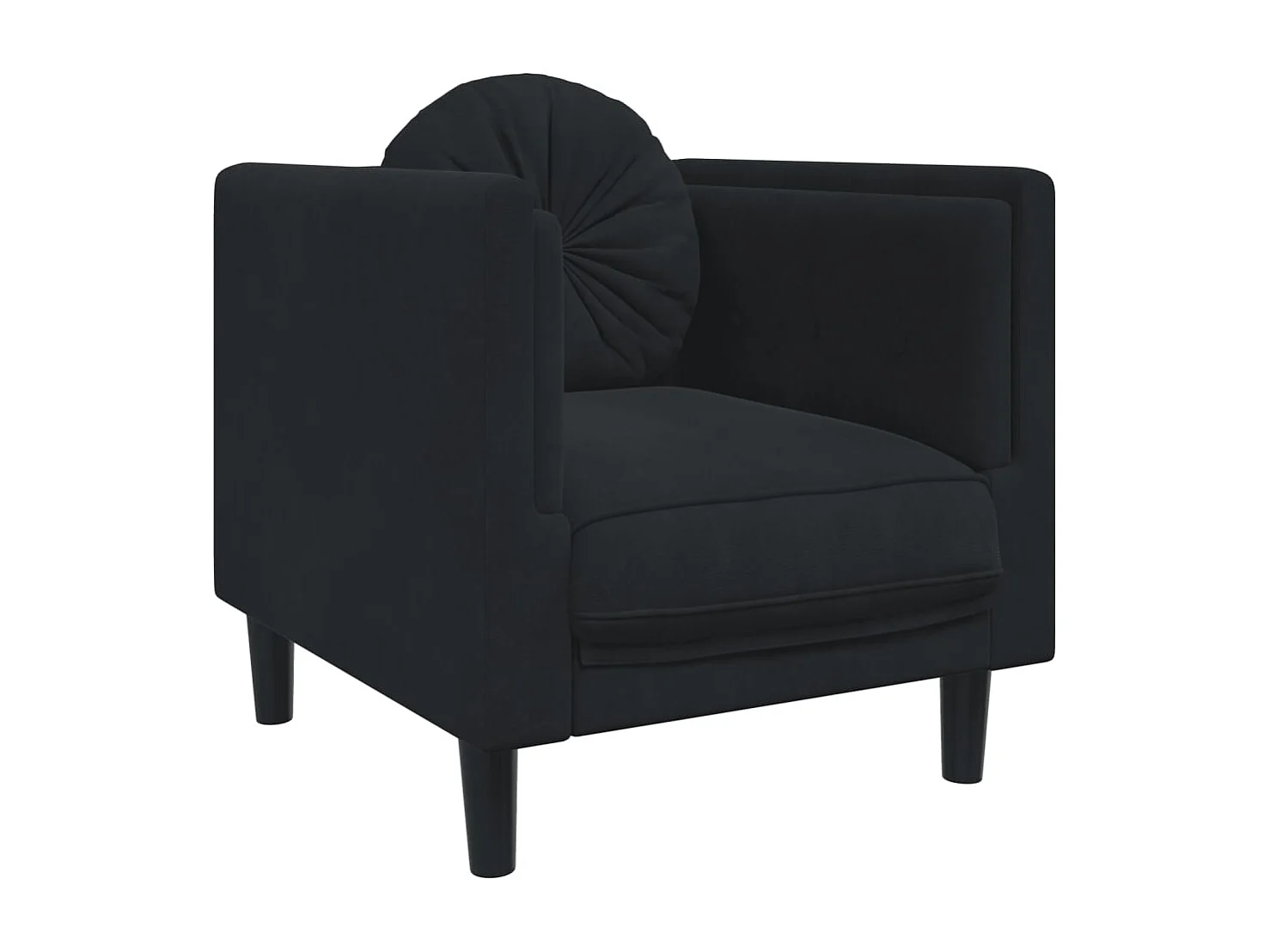 Ensemble de canapés 3 pcs avec coussins noir velours