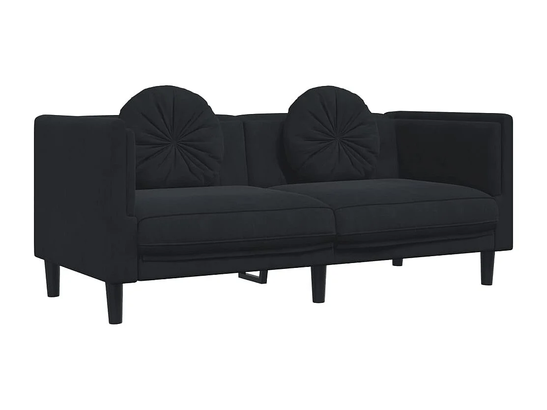 Ensemble de canapés 3 pcs avec coussins noir velours