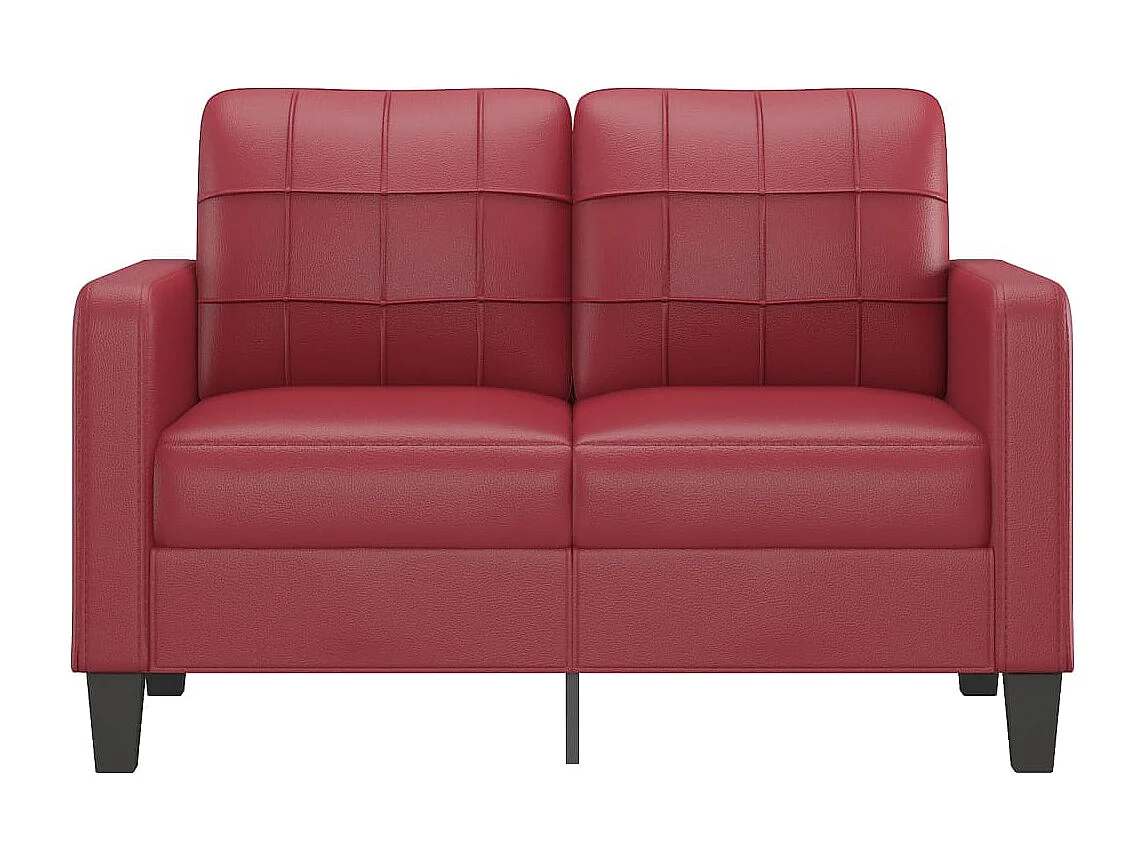 Canapé à 2 places Rouge bordeaux 120 cm Similicuir