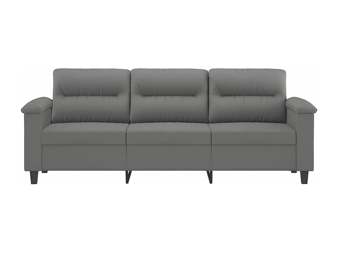 Canapé à 3 places Gris foncé 180 cm Tissu microfibre