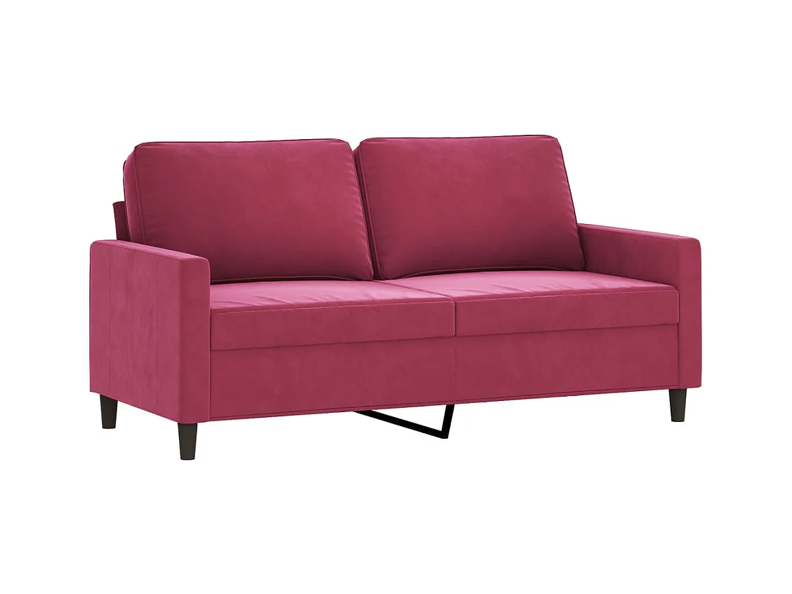 Ensemble de canapés 3 pcs avec coussins Rouge bordeaux Velours