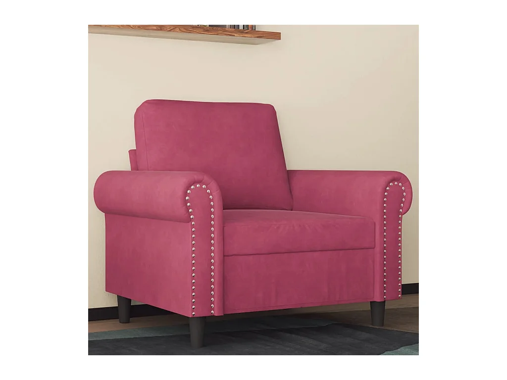 Poltrona Rosso Vino 60 cm Velluto