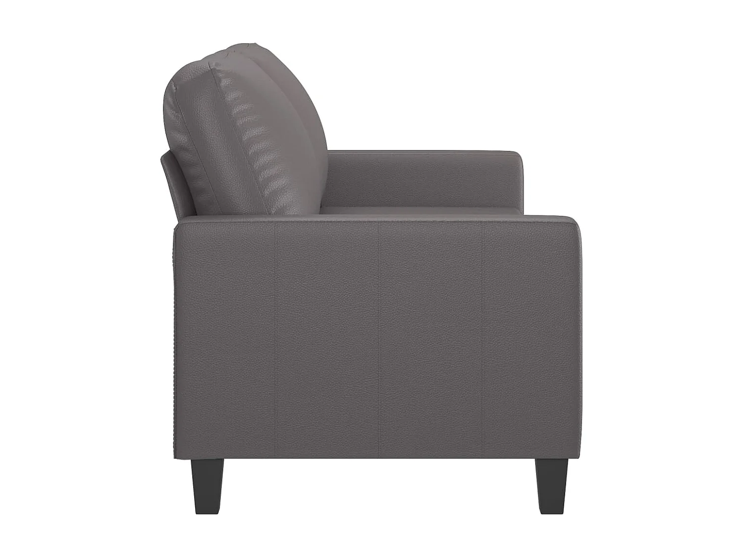 2-Sitzer-Sofa Grau 140 cm Kunstleder