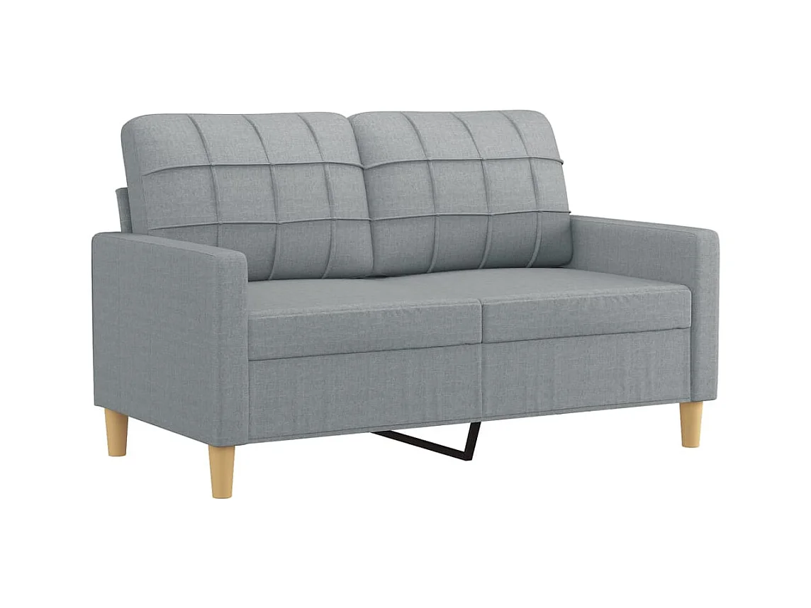 Ensemble de canapés 3 pcs coussins gris clair tissu