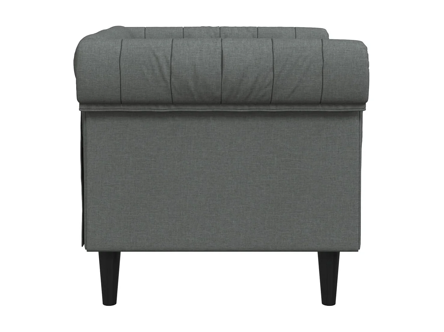 Poltrona Chesterfield Grigio Scuro in Tessuto