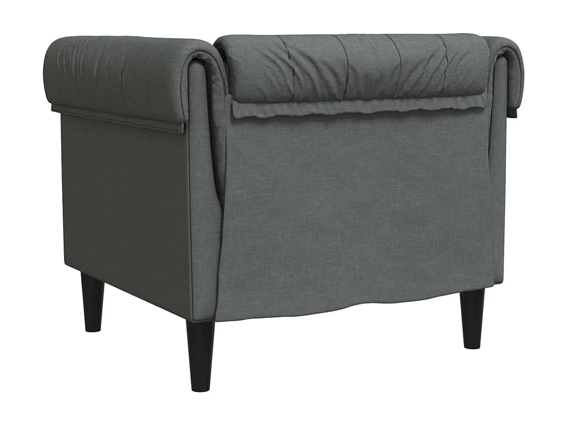 Fauteuil Chesterfield gris foncé tissu