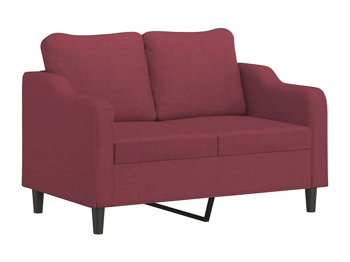 Ensemble de canapés 3 pcs avec coussins Rouge bordeaux Tissu