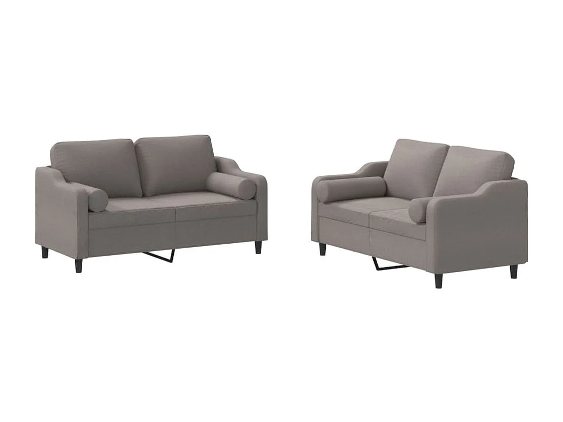 2-delige Loungeset met kussens stof taupe