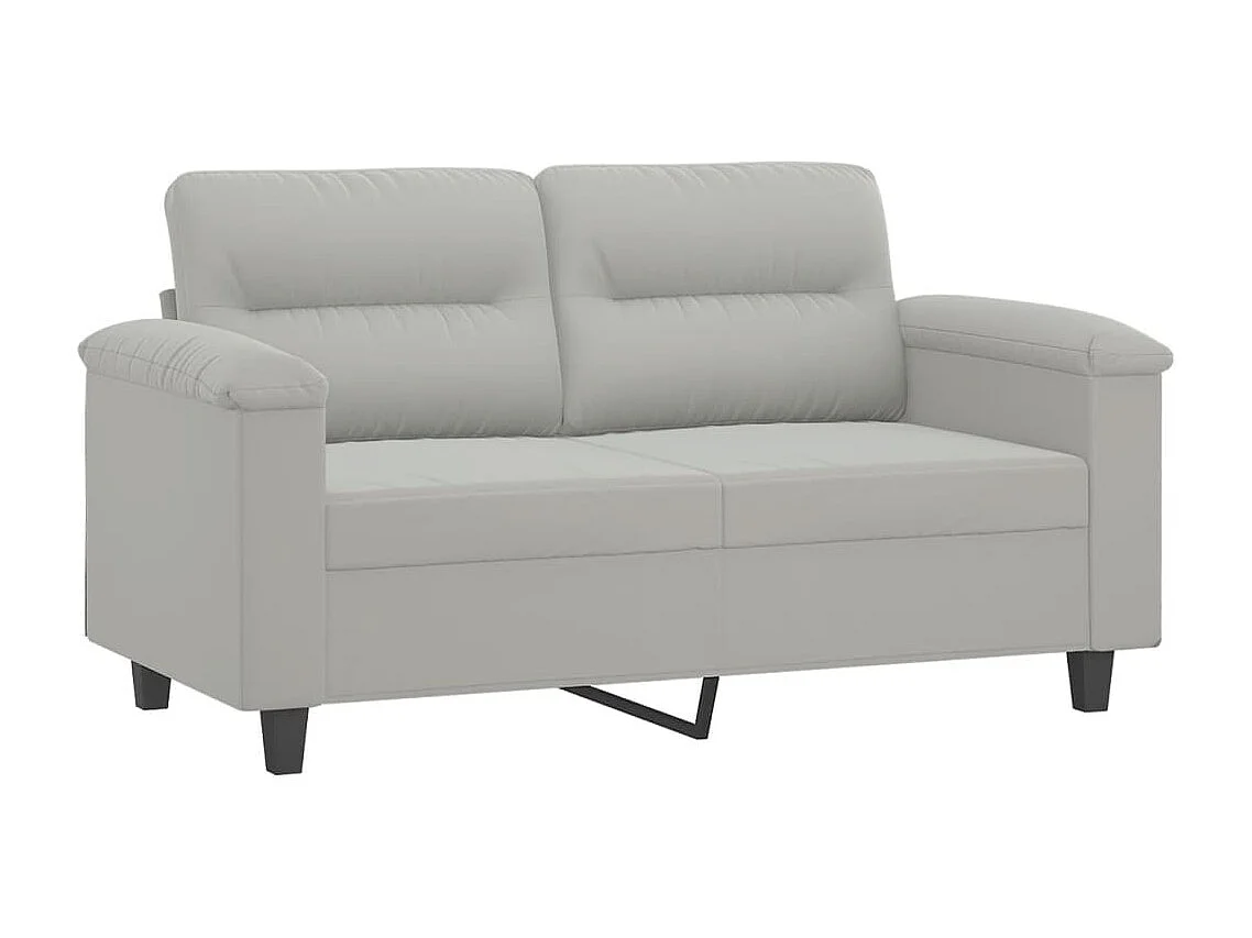 3-delige Loungeset met kussens microvezelstof lichtgrijs