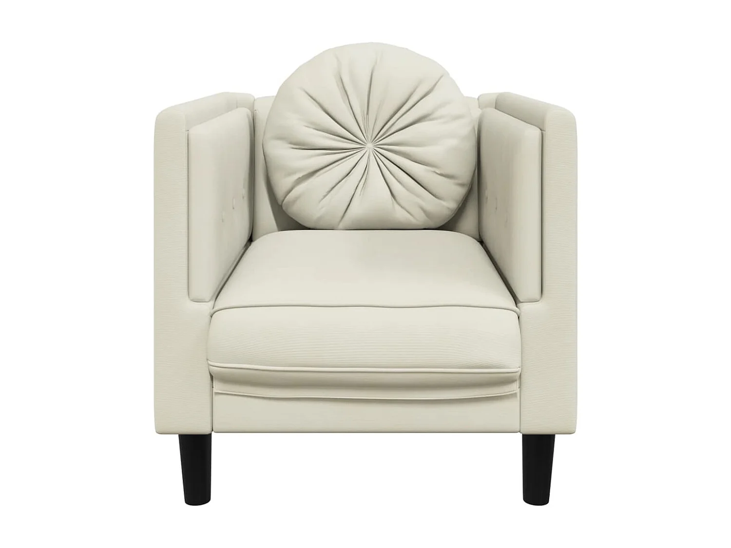 Sillón con cojín terciopelo color crema