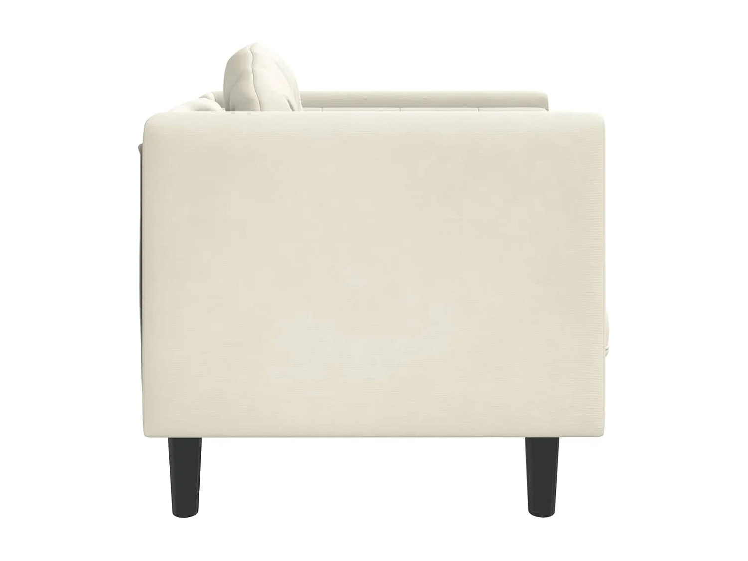 Fauteuil avec coussin crème velours