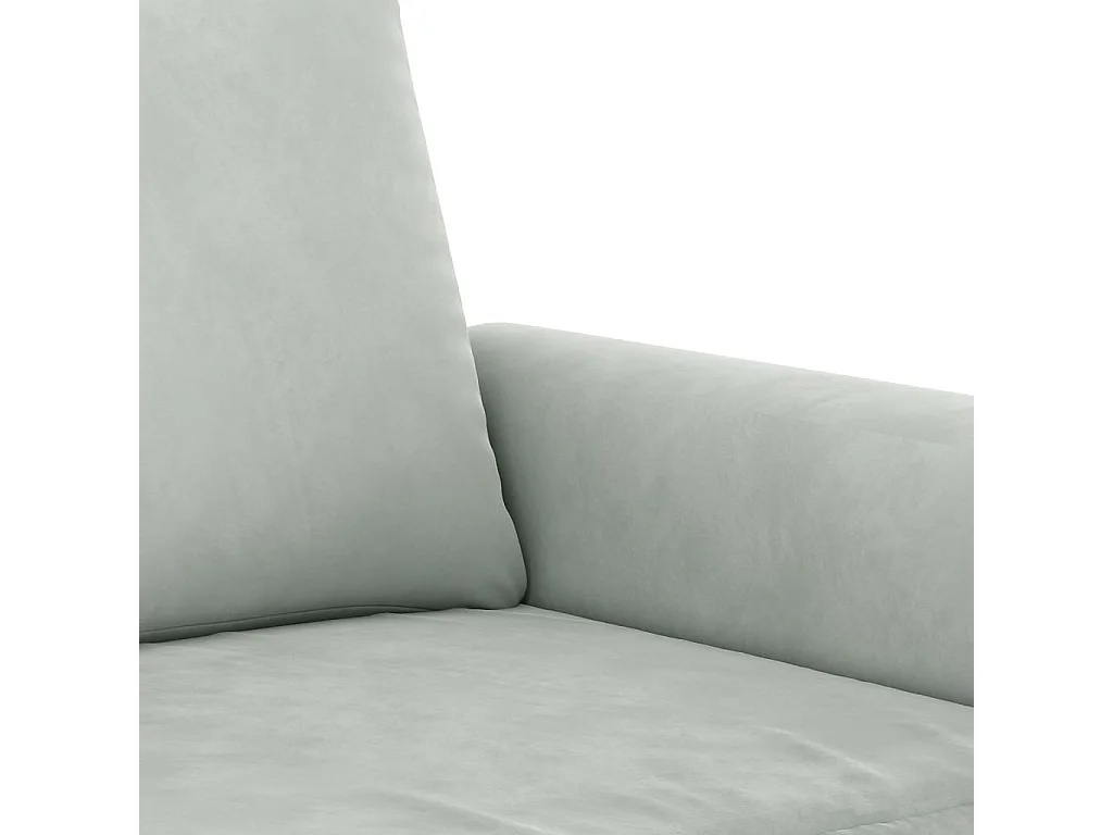 Ensemble de canapés 2 pcs avec coussins Gris clair Velours