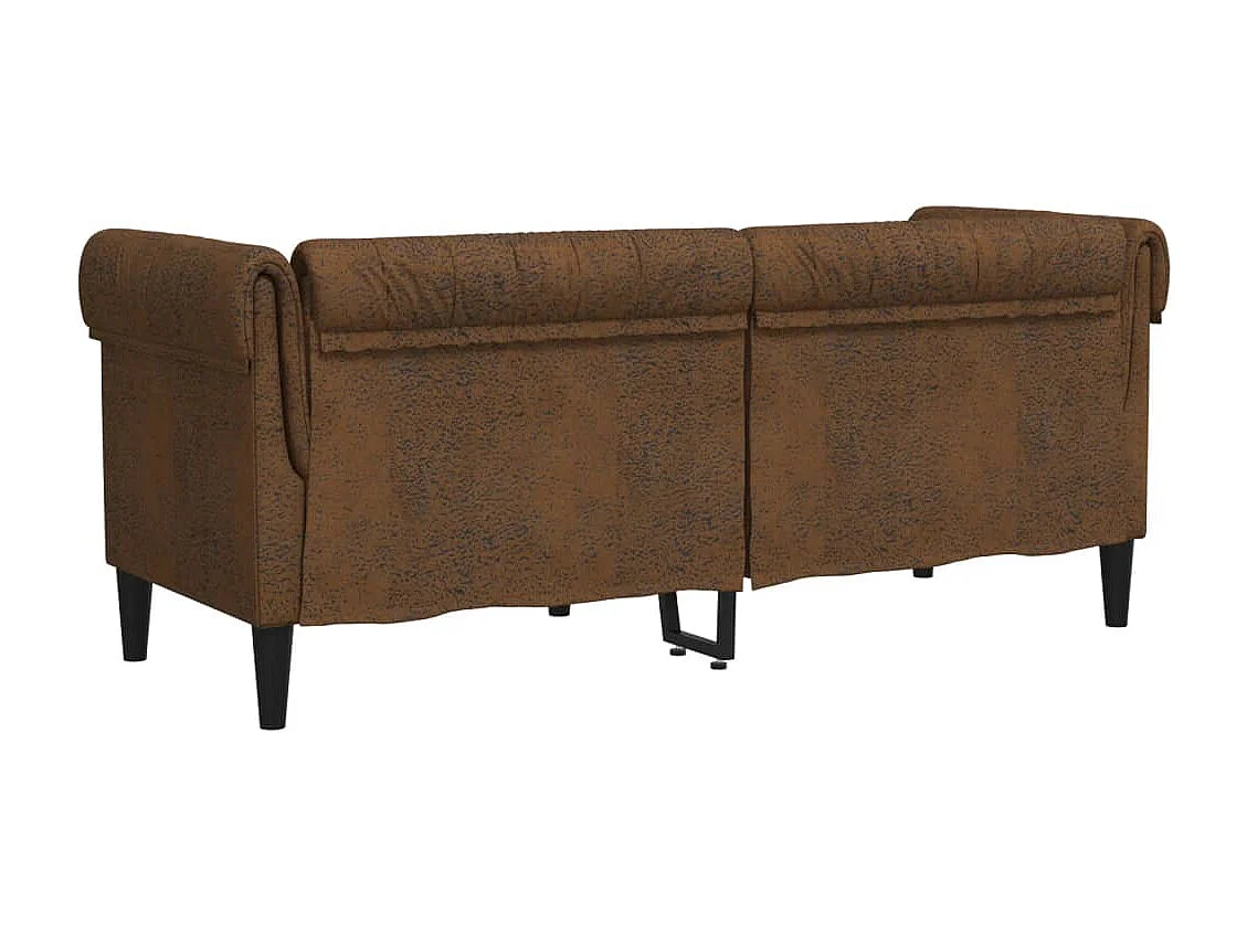Tweezitsbank Chesterfield-stijl stof bruin