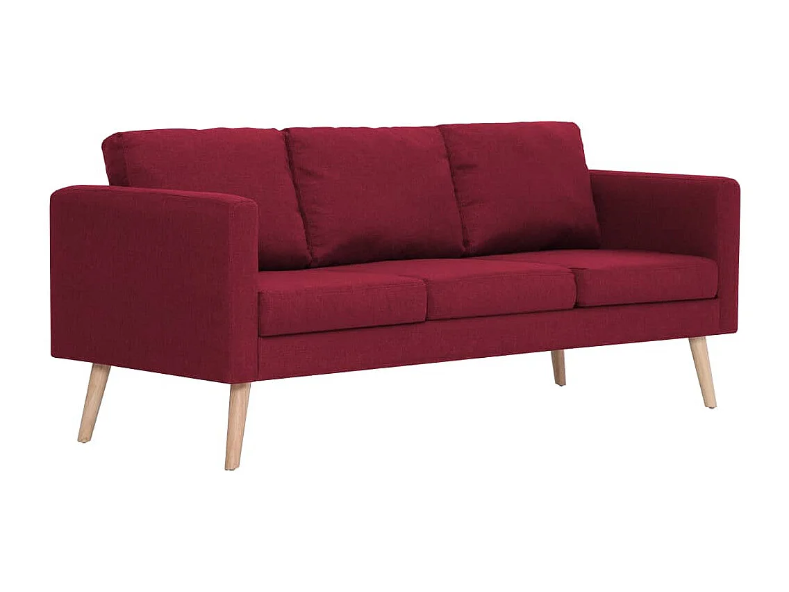 Canapé à 3 places Tissu Rouge bordeaux