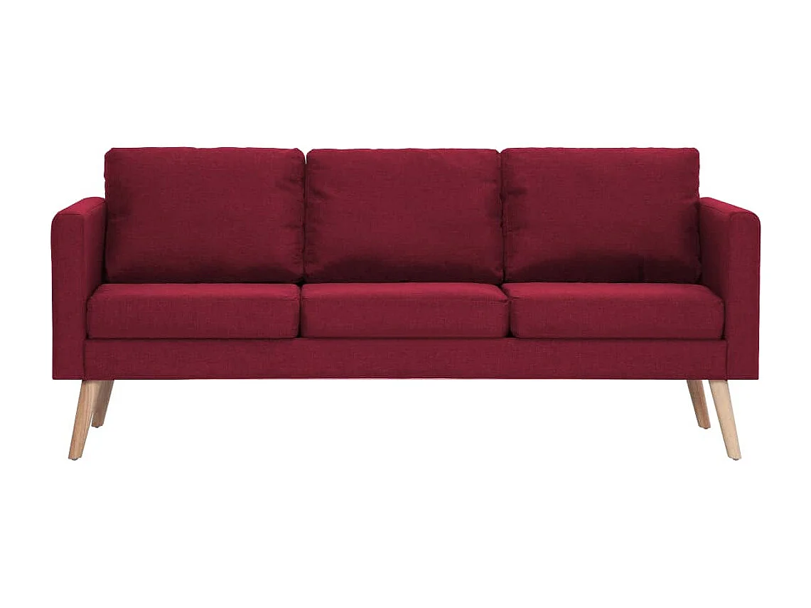 Canapé à 3 places Tissu Rouge bordeaux