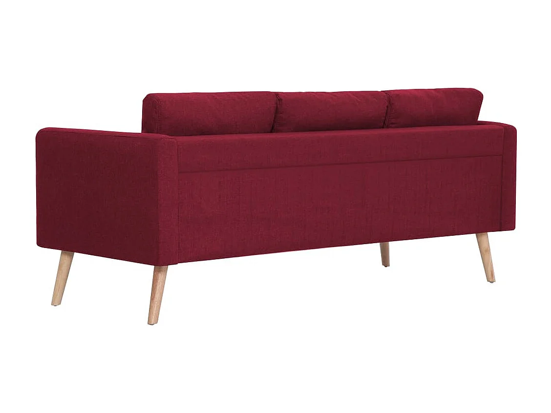 Canapé à 3 places Tissu Rouge bordeaux