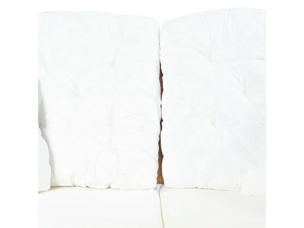 Sofá de 2 lugares vime castanho-claro