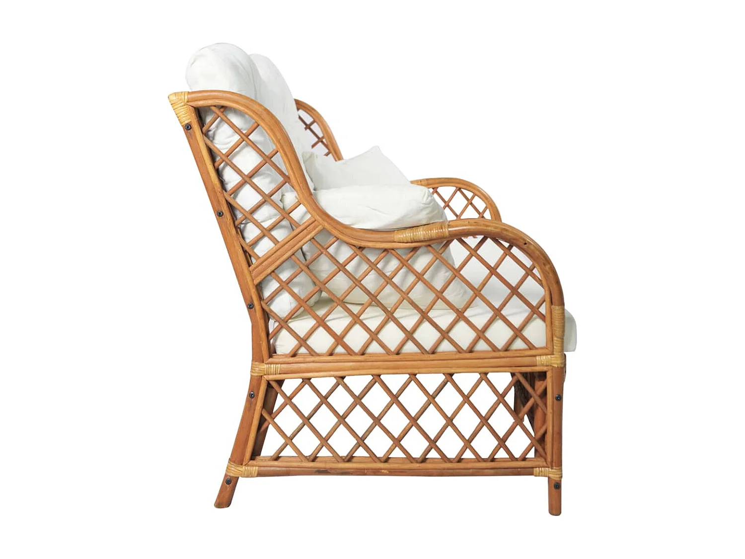 Tweezitsbank rattan lichtbruin