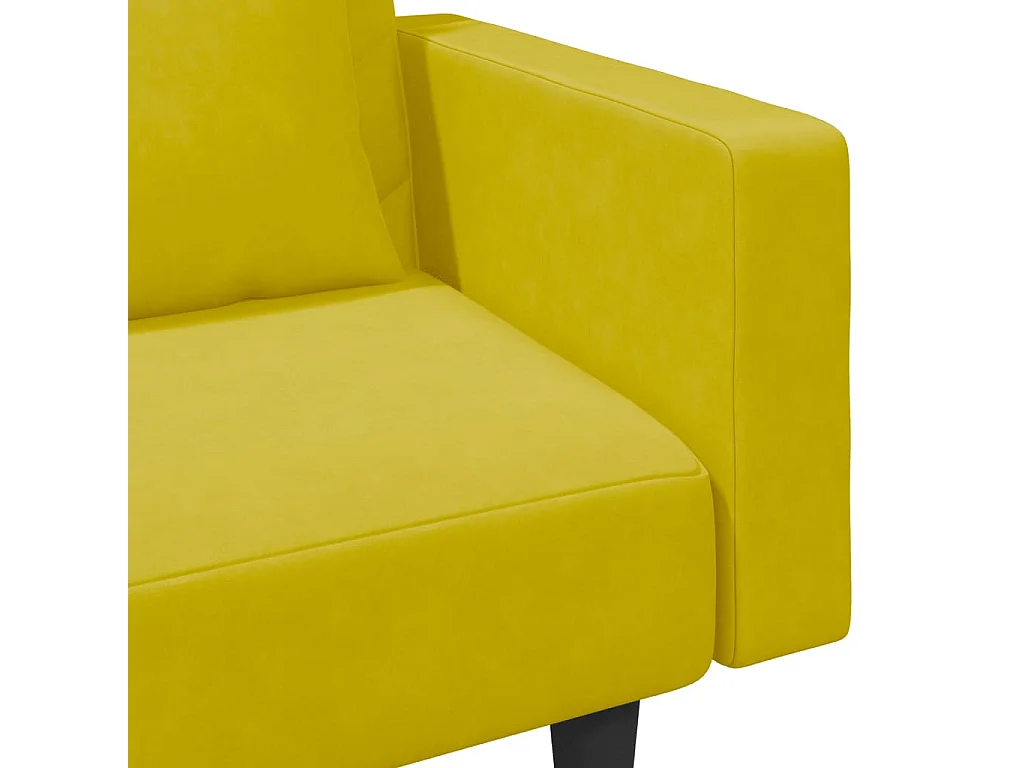 Ensemble de canapés 2 pcs avec coussins jaune velours