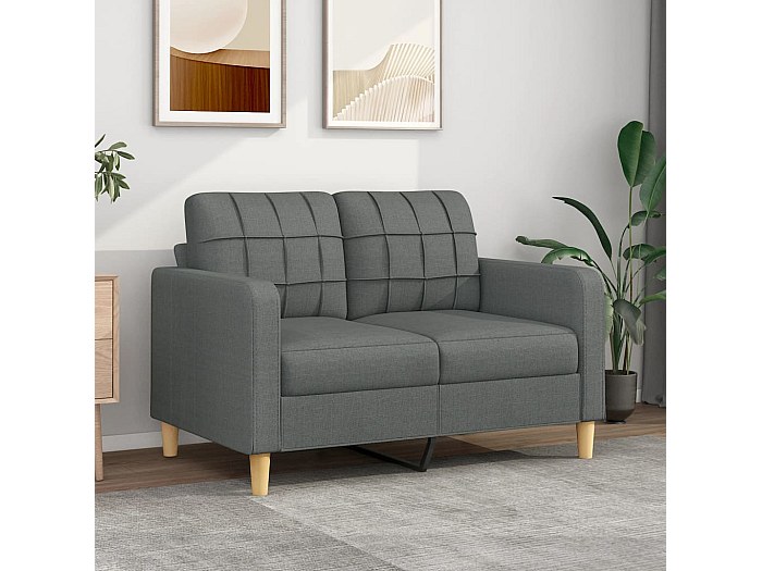 Canapé rembourré 2 places - VIDAXL - Gris foncé - 176x76,5x74,5 cm