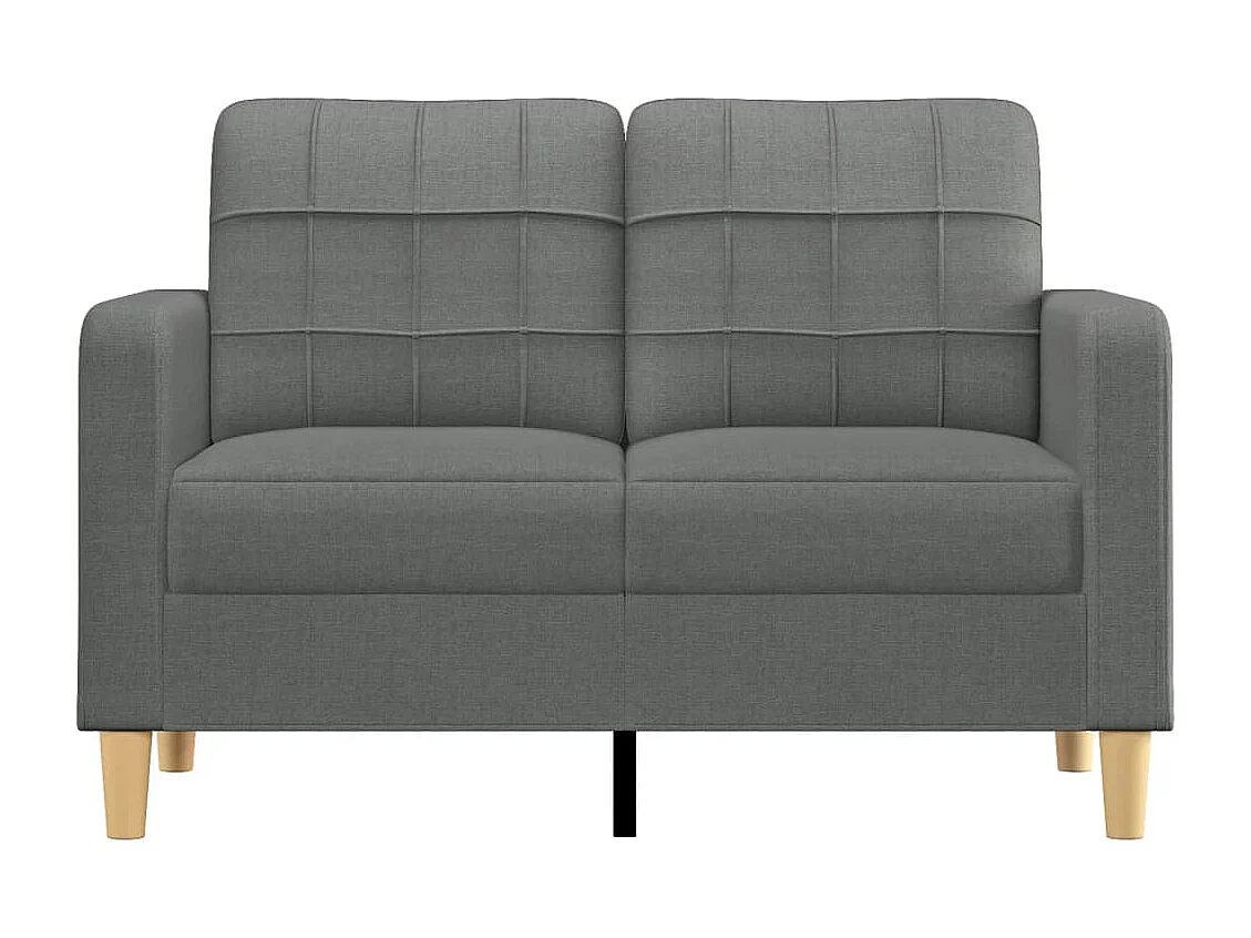 Canapé à 2 places Gris foncé 120 cm Tissu