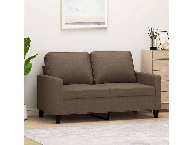 Canapé à 2 places Marron 120 cm Tissu