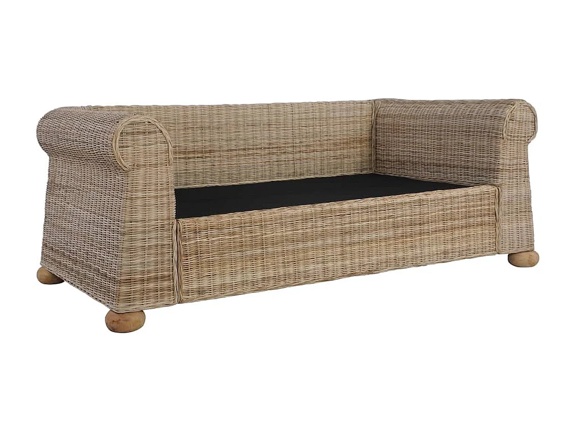 Set di Divani 2 pz con Cuscini in Rattan Naturale