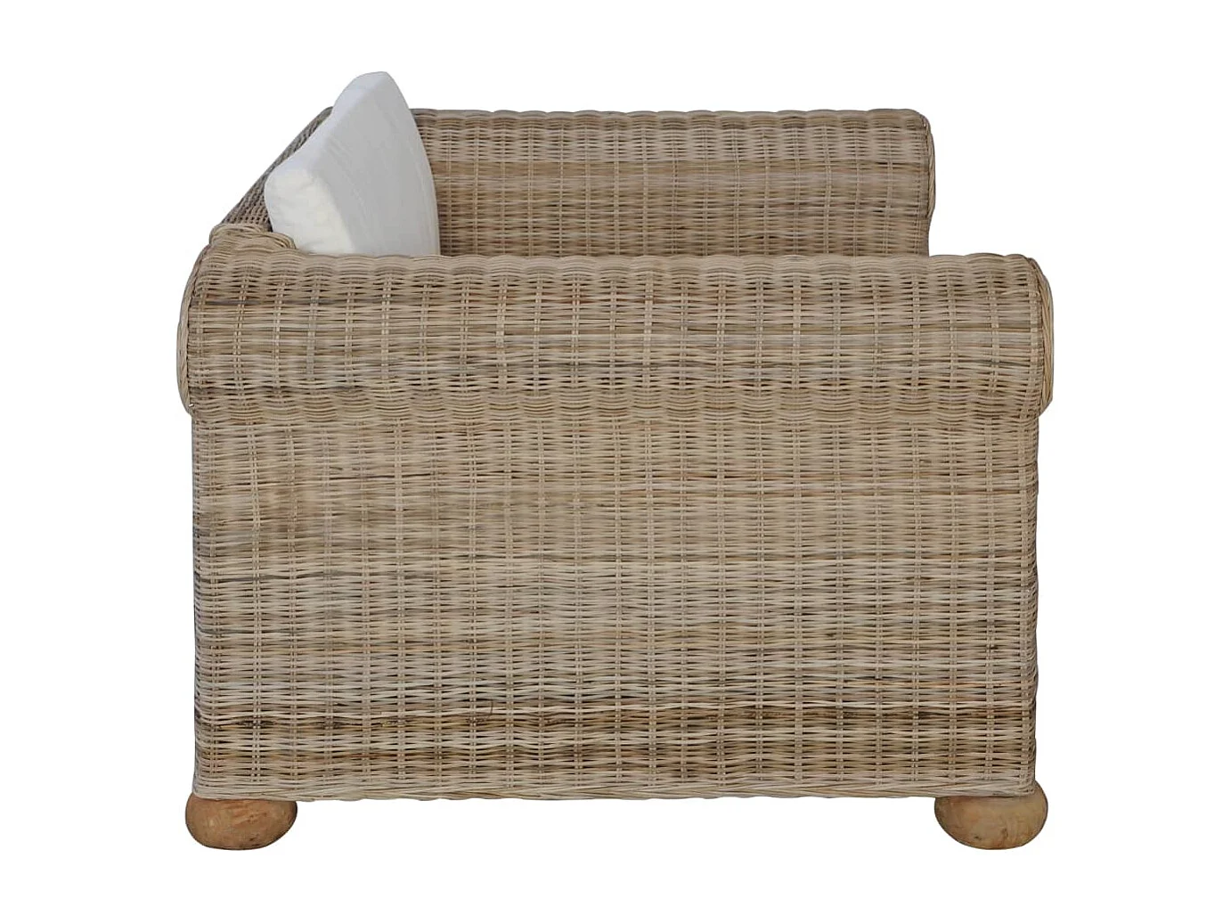 Ensemble de canapés avec coussins 2 pcs rotin naturel